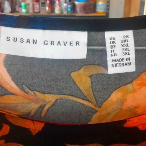 Floral Black Dress, Susan Graver - Picture 2 of 6